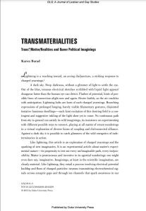Journal page with the title: TransMaterialities
