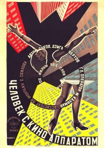 Film poster with the title: Man With a Movie Camera