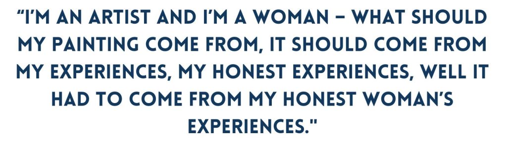 A Quote by Monica Sjöö reading: I’m an artist and I’m a woman–what should my painting come from, it should come from my experiences, my honest experiences, well it had to come from my honest woman’s experiences.